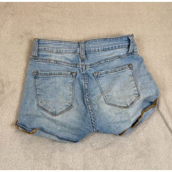 KanCan Women's Jeans Short Shorts Size 3/25 Blue Denim Cuffed Casual Summer Y2K - Picture 12 of 12
